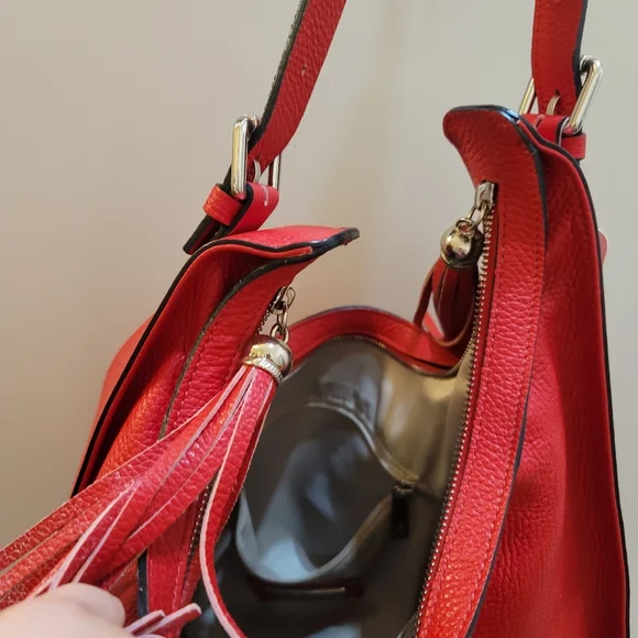 Red handbag genuine leather - Picture 7 of 16